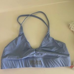 Victoria’s Secret pink blue halter sports bra